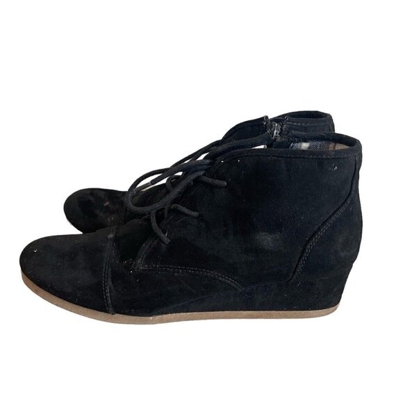 Mad Love Women's Black Lace Up Wedge Ankle Boots Size 6 - Picture 1 of 11